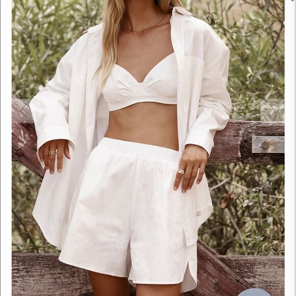 DISSH Tops - Dissh White Shirt & Shorts SET of 3!